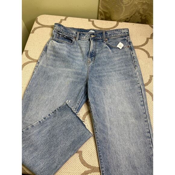 Old navy Denim - Old Navy extra high rise boyfriend Lola blue jeans, size 14, NWT, raw hems